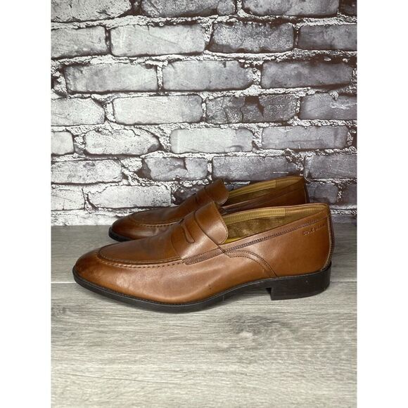 COLE HAAN GRAND. OS Brown Leather Penny Loafers Dress Shoes Men’s Sz 13M US/46EU main image 14